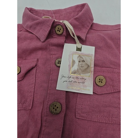 Jessica Simpson 24 Month NWT Mauve Cottagecore Baby Girl Romper - Picture 4 of 9